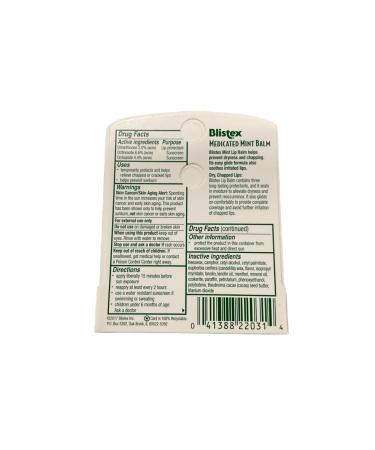Buy Blistex Medicated Mint Balm SPF 15 | Pack of 12 | Soothing Lip Care for All | International Shipping Available - Buy Online on GoSupps.com