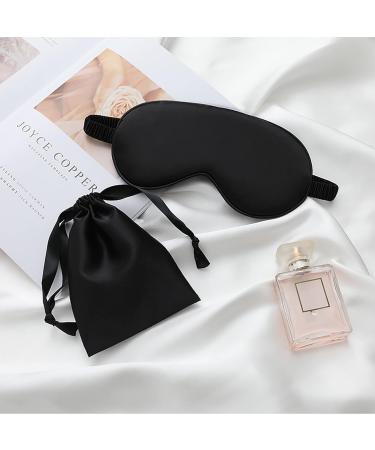 YOUSEEZHI Silk Sleep Eye Mask Blindfold - Soft Eye Cover with Elastic Strap (Black) - Buy Online on GoSupps.com
