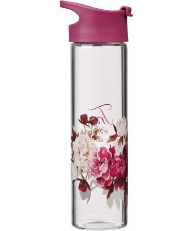 Trust In The Lord Glass Water Bottle - Proverbs 3:5 Pink Floral Design - 20oz - Buy Online on GoSupps.com