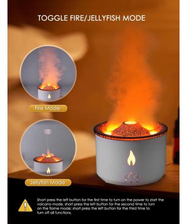 SEAAN Volcano Jellyfish Mist Humidifier 360ml Pro - Pulsating/Continuous Modes, Dual Night Light, Remote Control - Ideal for Bedroom - Buy Online on GoSupps.com