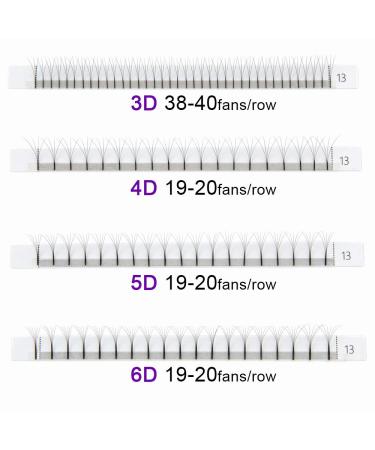 NAGARAKU 6D Volume Premade Fans Eyelash Extensions 0.07mm C Curl 9-14mm Mix Clusters Russian Pre Fanned Matte Black - Buy Online on GoSupps.com