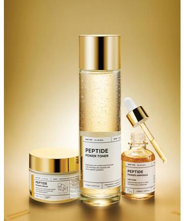 BOM Cosmetics A Set of Peptide Power Skincare with 3 Kinds of Items (Toner Ampoule Cream) 24K Gold & Pentapeptide for Skin Collagen Boost Smoothness and Long-Lasting Moisture Korean Skincare - Buy Online on GoSupps.com