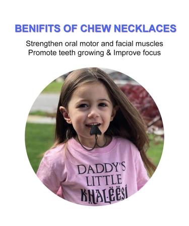 3-Piece Shark Tooth Chewing Necklace Set for Kids | Organic Silicone Autism Sensory Bite Ring Toys (Black White Blue) - Buy Online on GoSupps.com