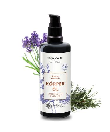 Allg gequelle Bio body oil Allg u night rest with 100% natural pure essential oils made of lavender cedar tangerine |Care oil with sesame jojoba avocado and shea 100ml