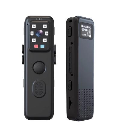 WEIIBDIE Mini WiFi Body Camera,Mini Body Worn Cam with Night Vision/Warning LED,Law Enforcement Video Recorder with Audio for Security Guards,Personal Use,64G Card Included
