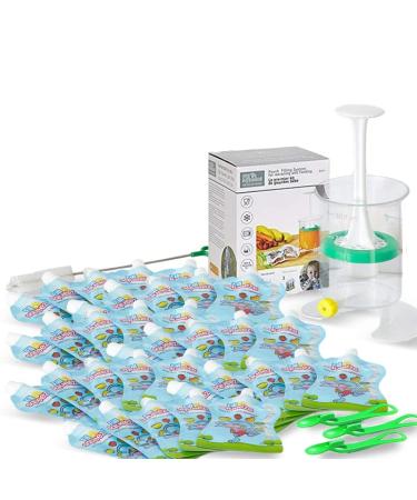 Fill n Squeeze Baby Food Maker 35 Reusable Food Pouches & 3 Weaning Pouch Spoon Medium