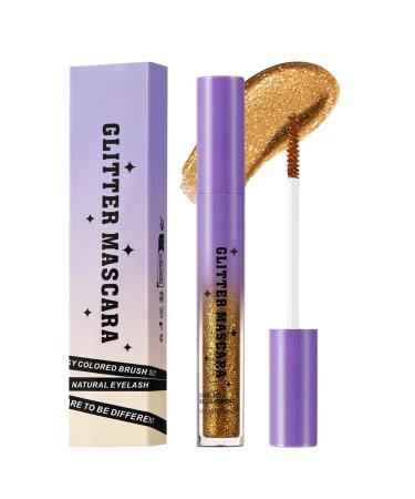 Huehkir Glitter Mascara Smudge-Proof Mascara | Water Resistant Lengthening Curling Anti-Stain for Women Wedding Date Travel Evening Party