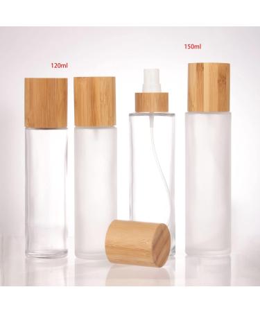 COSIDEA 4 pcs Empty 5oz /150ml bamboo lid clear glass spray bottle with fine mist despenser head for liquid perfume toiletries containers toner bottles 150ml Clear - Buy Online on GoSupps.com