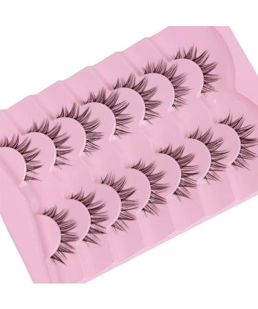 DSLONG Cat Eye Lashes - 12mm Fluffy Wispy Short Fake Eyelashes - 7 Pairs Fox Eye Natural Lashes - Buy Online on GoSupps.com