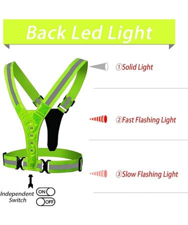 LED Reflective Running Vest | High Visibility Safety Gear for Night Running, Walking, Cycling | Adjustable Elastic Fit | Rechargeable Lights for Runners - Buy Online on GoSupps.com