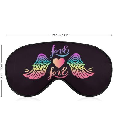 Rainbow Wings Heart Sleep Mask | Adjustable Strap Blindfold for Men and Women | Blocks Light for Travel and Nap - Buy Online on GoSupps.com
