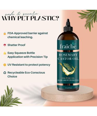 Rosemary Castor Oil for Hair Growth 16oz | Live Fraiche Natural Serum - Pure Castor Oil & Rosemary for Thicker Hair Reduce Hair Loss & Healthy Scalp - Buy Online on GoSupps.com