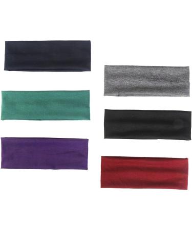 6 Pieces Yoga Cotton Headbands Elastic Head Bands for Teans and Women Assorted Colours - Buy Online on GoSupps.com