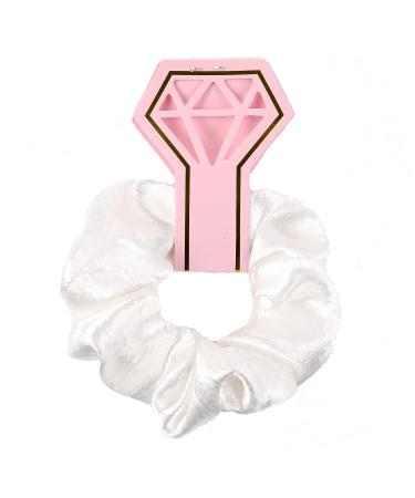 Bridesmaid Proposal Gift Set: White & Navy Blue Hair Ties, Satin Scrunchies, Rose Gold Bracelet - Bachelorette Party & Bridal Shower Favors (Navy Blue) - Buy Online on GoSupps.com