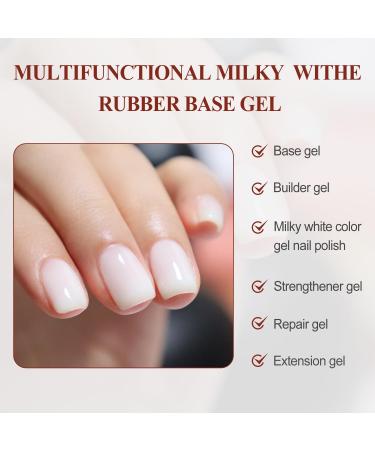FZANEST Builder Base Gel in a Bottle Milky White Color Rubber Base Gel For Nails Nail Strengthen Extension Gel Elastic Rubber Base Coat UV LED Gel Nail Polish - Buy Online on GoSupps.com
