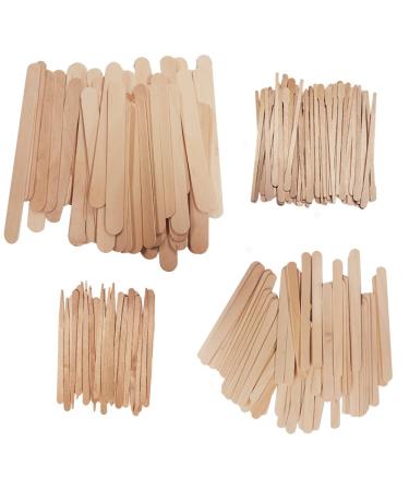 DOSIMIIN 4 Style Assorted Wooden Waxing Sticks 300 pack, Hair Removal Sticks Applicator,Spatulas, For Brazilian waxing and Eyebrow and Small to Large area