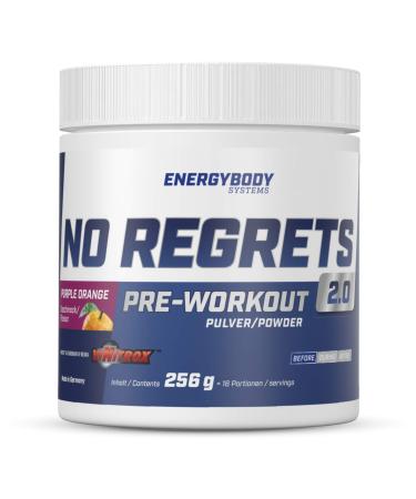 Energybody No Regrets PreWorkoutbooster 256G for strength sports endurance or gaming/strong caffeine booster with BCAA arginine beta -alanine taurine - purple orange taste - 18 portions - Buy Online on GoSupps.com
