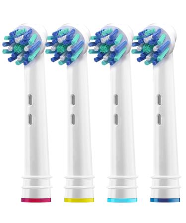 Replacement Brush Heads for Oral B- Pack of 4 Cross Generic Electric Toothbrush Heads for Oralb Braun- Crossact Toothbrushes Compatible with Most Oral-B Bases- Top Quality Action Bristles