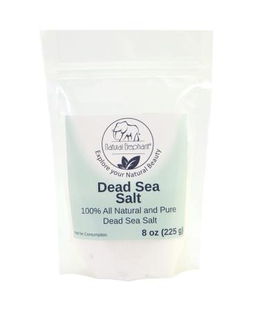 Dead Sea Salt Fine Grain 8 oz (226 g) by Natural Elephant 100% Natural & Pure for Psoriasis Eczema Acne & Other Dermatological Needs