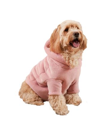 OHS Fleece Dog Hoodie Sherpa Lined Reversible Soft Cosy Easy Care Pet Clothing Large Blush Pink Large Blush Pink