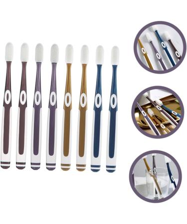 Anneomas 8-Piece Nano Toothbrush Set | Portable Medium & Hard Bristle Manual Toothbrushes for Adults - Perfect for Travel - Buy Online on GoSupps.com