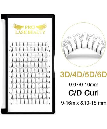 6D-C-0.10-14 Long Stem Pre-Made Fan Russian Volume Lashes 0.07 0.10 - C D Curl 14mm CG - Premade Fans Eyelash Extensions - Buy Online on GoSupps.com