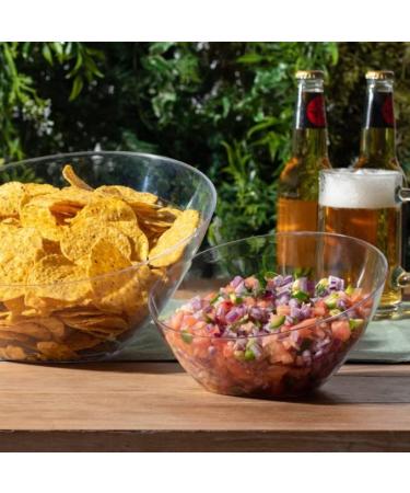 Posh Setting Crystal Clear Disposable Premium Hard Plastic Medium Angled Bowl 5 Pack - 20 OZ Salad Snack & Fruit Bowl - Buy Online on GoSupps.com