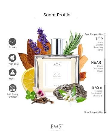 EM 5 212 Perfume for Men | Aromatic Warm Spicy Tobacco Fragrance | Eau de Parfum Spray | Luxury Gift for Him - Buy Online on GoSupps.com