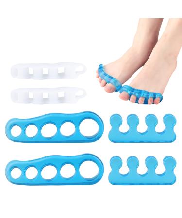 NMKL38 6PCS Toe Stretchers Silicone Separators for Overlapping Hammer Toe Spacers to Correct Bunions Restore Crooked Toes - Universal Size