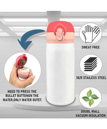 AIHeart Kids 10oz Sublimation Water Bottle - Stainless Steel Thermo Mug for School Travel - Dark Pink - Buy Online on GoSupps.com