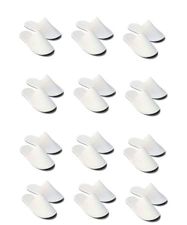 CHOCHILI 12 Pairs Fabric Packed Disposable Hotel Slippers for Airbnb Spa Salon Party Wedding Guests - Fits up to Adult US Men Size 10 & Women Size 11 White - Buy Online on GoSupps.com
