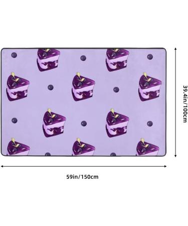 Flannel Carpet Blueberry Cake Pattern 60 x 39 in Non-Slip Durable Suitable for Living Room and Office Bedroom - Buy Online on GoSupps.com