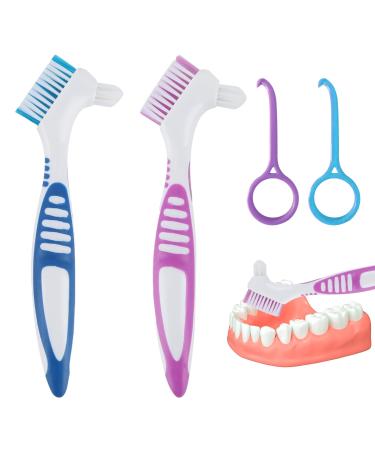 2 pieces of prosthesis hooks 2 pieces of prosthesis toothbrush toothbrush hard inserted stream brush brush suitable for all kinds of dentures to clean them - Buy Online on GoSupps.com