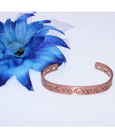LONGRN Copper Magnetic Bracelet for Men & Women - 6 Powerful Magnets for Health Benefits | Stylish Alternative Therapy Jewelry - Buy Online on GoSupps.com