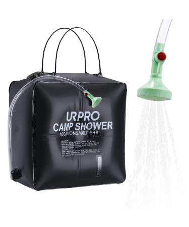 URPRO 10 gallons/40L Solar Shower Bag Heating Camping Outdoor Temperature Hot Water 45C Hiking Climbing Beach