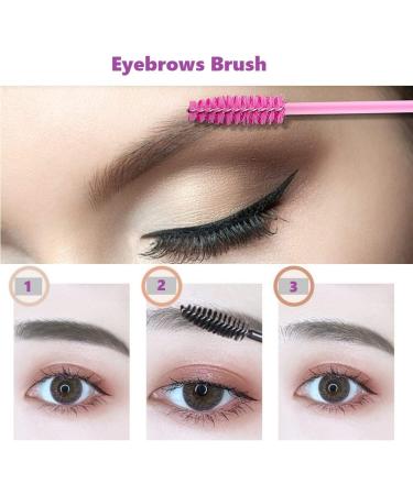 100 Pcs Disposable Mascara Wands Eyelash Brush Spoolies - Pink + Black | for Eyebrow & Lash Extension - Buy Online on GoSupps.com