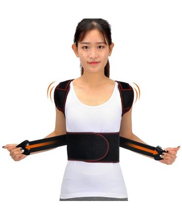 Adjustable Posture Corrector Belt | Back Support & Lumbar Brace for Hunchback & Scoliosis | Men Women & Adults (L) - Black - Buy Online on GoSupps.com