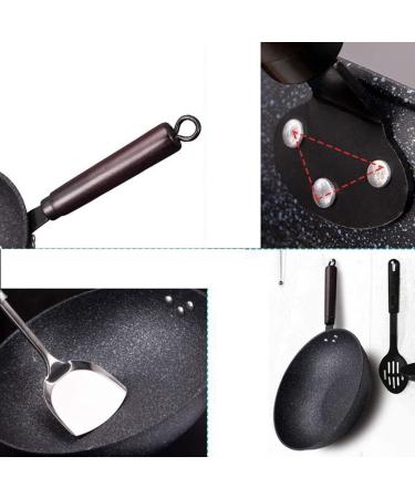 DNCG Frying Pan Skillet 34cm Fine Iron Wok Physical Pan Cooker Kitchen Utensils - Buy Online on GoSupps.com