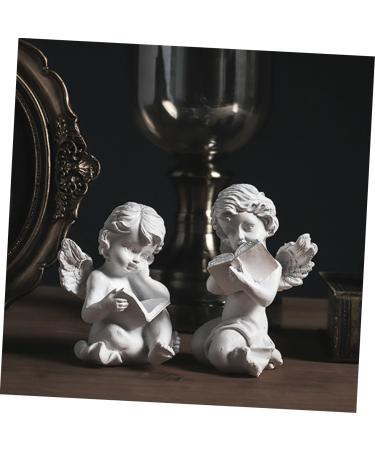 Alipis Decor Resin Crafts Reading a Book Staue Figure Unique Angel Ornaments Accessories Jam Dining Table - Buy Online on GoSupps.com