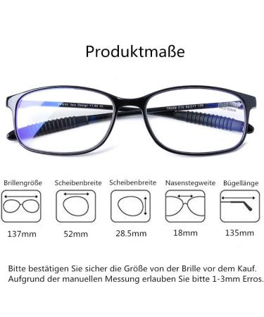 DOOViC Blue Light Filter Computer Reading Glasses for Unisex TR259-C - Glossy Black & 9 Color Options | Reduce Eye Strain Enhance Comfort - Buy Online on GoSupps.com