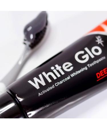 White Glo Charcoal Toothpaste 100ml Pack of 2 with 50 Sanitral Floss Sticks Included as a Gift - Buy Online on GoSupps.com
