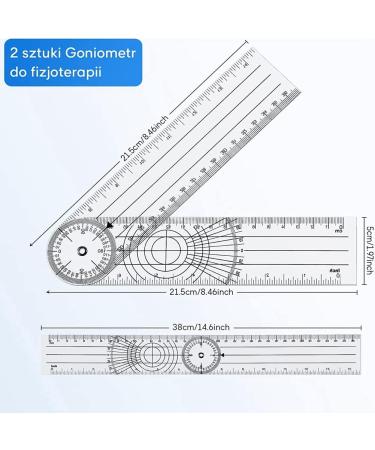 Xeodaun 4 Pieces Goniometer Physiotherapy 360 Degree Rotation Protractor Physiotherapy PVC for Physiotherapy Sports Therapy - Buy Online on GoSupps.com