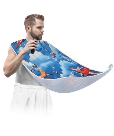 Ballpark Beard Bib Apron Beard Hair Catcher for Men Shaving Fathers Day Anniversary Christmas Gifts for Dad Husband Beard Bib with 2 Suction Cups