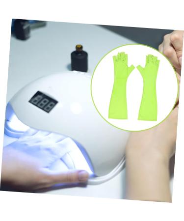 FRCOLOR 1 Pair Nail Gloves UV Protection Gloves Gloves UV Nail Gloves Manicure Accessories Nail Art Gloves Hands Glove Mj03 Green Polyester Nail Lamp Fingerless Manicure Gloves - Buy Online on GoSupps.com