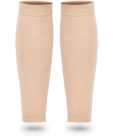 Calf Compression Sleeves for Men & Women - Two-Stage Elastic Compression Stockings for Varicose Veins - Beige XL for Sports & Work - Buy Online on GoSupps.com