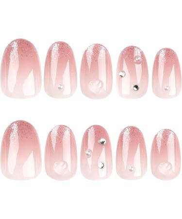 French Tip Press on Nails - Oval Short False Nails Press On Nails with Nail Tips press on nails Acrylic False Nails Cute Artificial Nails - Buy Online on GoSupps.com