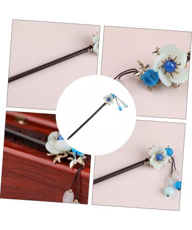 minkissy 1pc Updo Hairpin Hair Stick Pin Hair Chopsticks Retro Hairpin Bun Hair Clip Curly Hair Stick Chinese Hair Sticks Vintage Hairpin Jade Hair Stick The Flowers Wooden Stone Flower - Buy Online on GoSupps.com