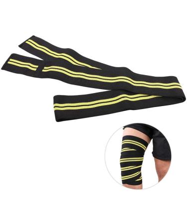 Zerone Sports Knee Bandage Wrap - Elastic Kneepad Straps for Gym Weightlifting & Cross Training - Compression & Support in Black & Yellow - Buy Online on GoSupps.com