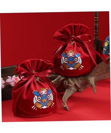 HOMSFOU 2pcs Candy Bag Packaging Bag Wedding Candy Bags Candy Bags for Wedding Decorative Candy Pouches Drawstring Candy Bags Gift Bags Wedding Decor Portable Candy Pouch Festival Supply Red 15x12cm - Buy Online on GoSupps.com
