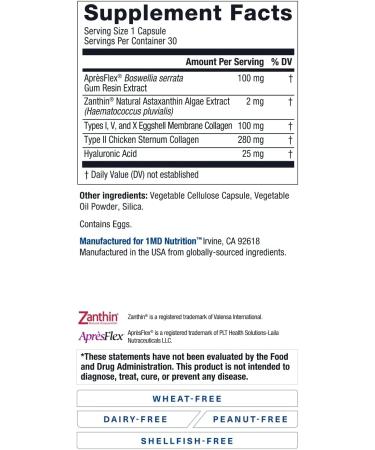 1MD Nutrition MoveMD - Joint Health Supplement with Collagen & Astaxanthin | Doctor Formulated | 30 Capsules - Buy Online on GoSupps.com